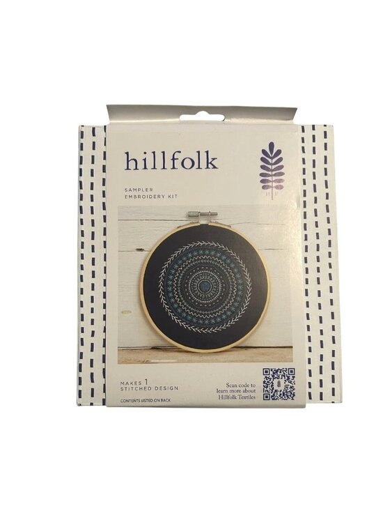 HILLFOLK Other - Hillfolk Sampler Embroidery Kit 6" Bamboo Hoop & Thread For 1 Stitch Design NSB